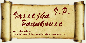Vasiljka Paunković vizit kartica